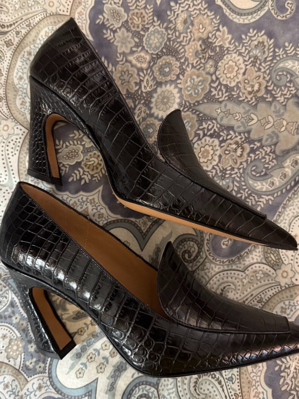 The Fold London Black Embossed Leather Size 38 NWOT